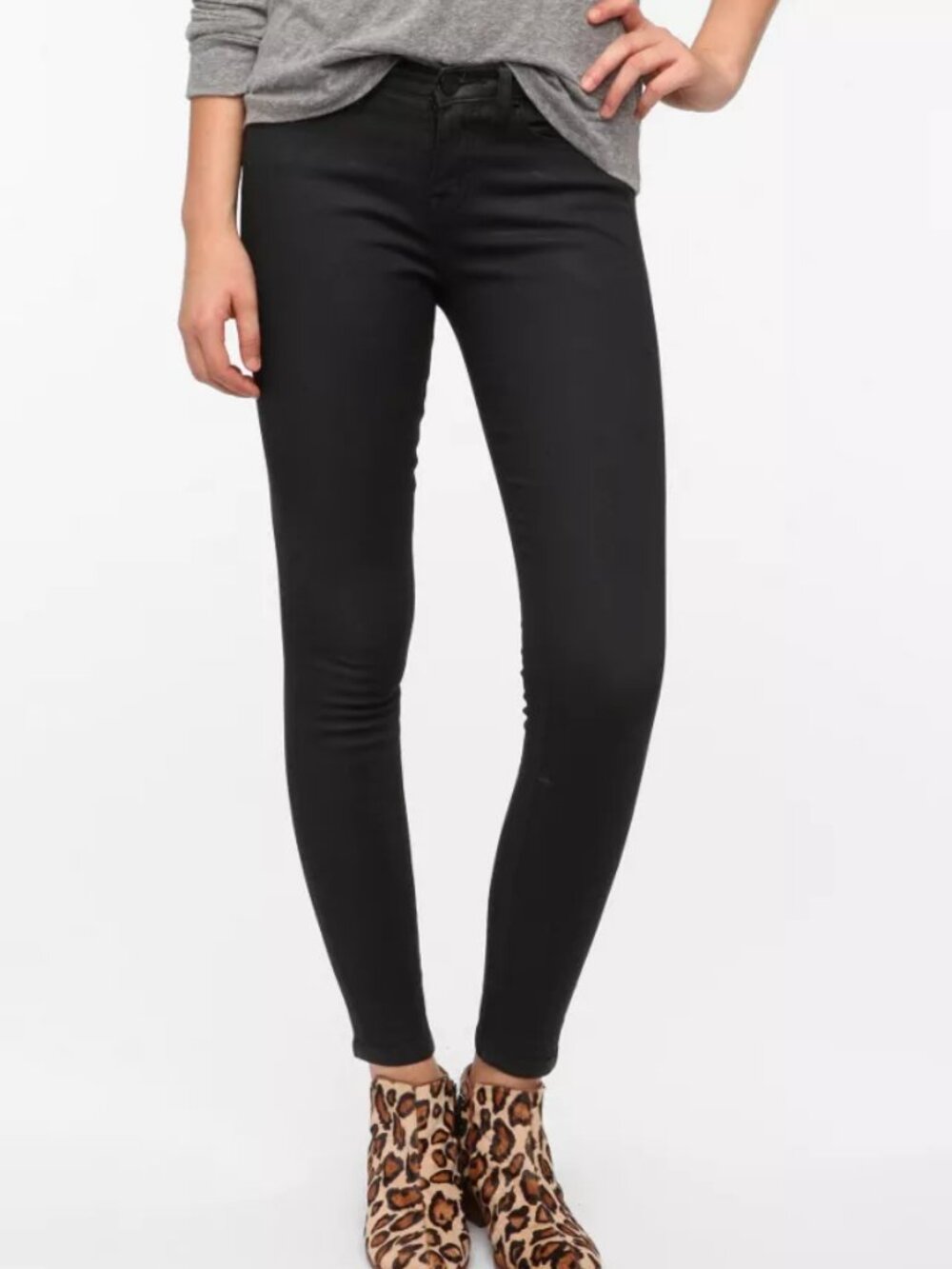 BDG Coated Waxed Twig Mid Rise Ankle Skinny Jeans 25W 29L